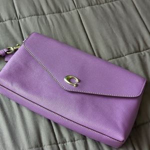 COACH Wyn Crossgrain Leather Clutch Wristlet